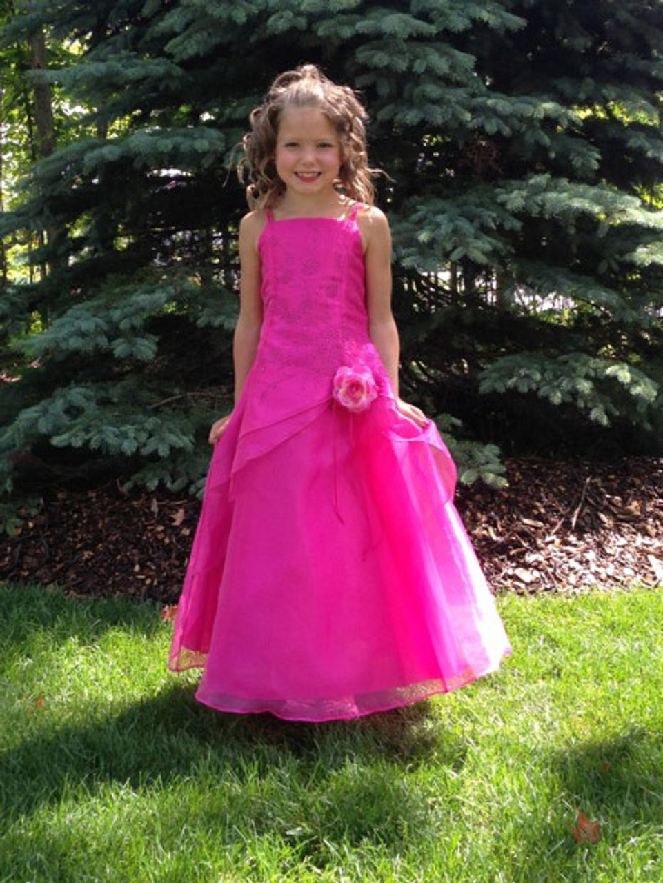 pink flower girl dresses